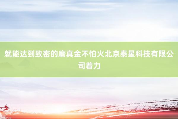 就能达到致密的磨真金不怕火北京泰星科技有限公司着力
